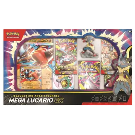COFFRET MEGA LUCARIO-EX COLLECTION AVEC FIGURINE