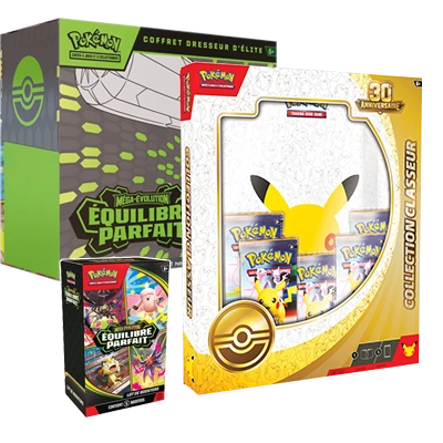 PACK: COFFRET CLASSEUR 30 ANS + 1 ETB ME3 EQUILIBRE PARFAIT + 1 BUNDLE ME3 EQUILIBRE PARFAIT