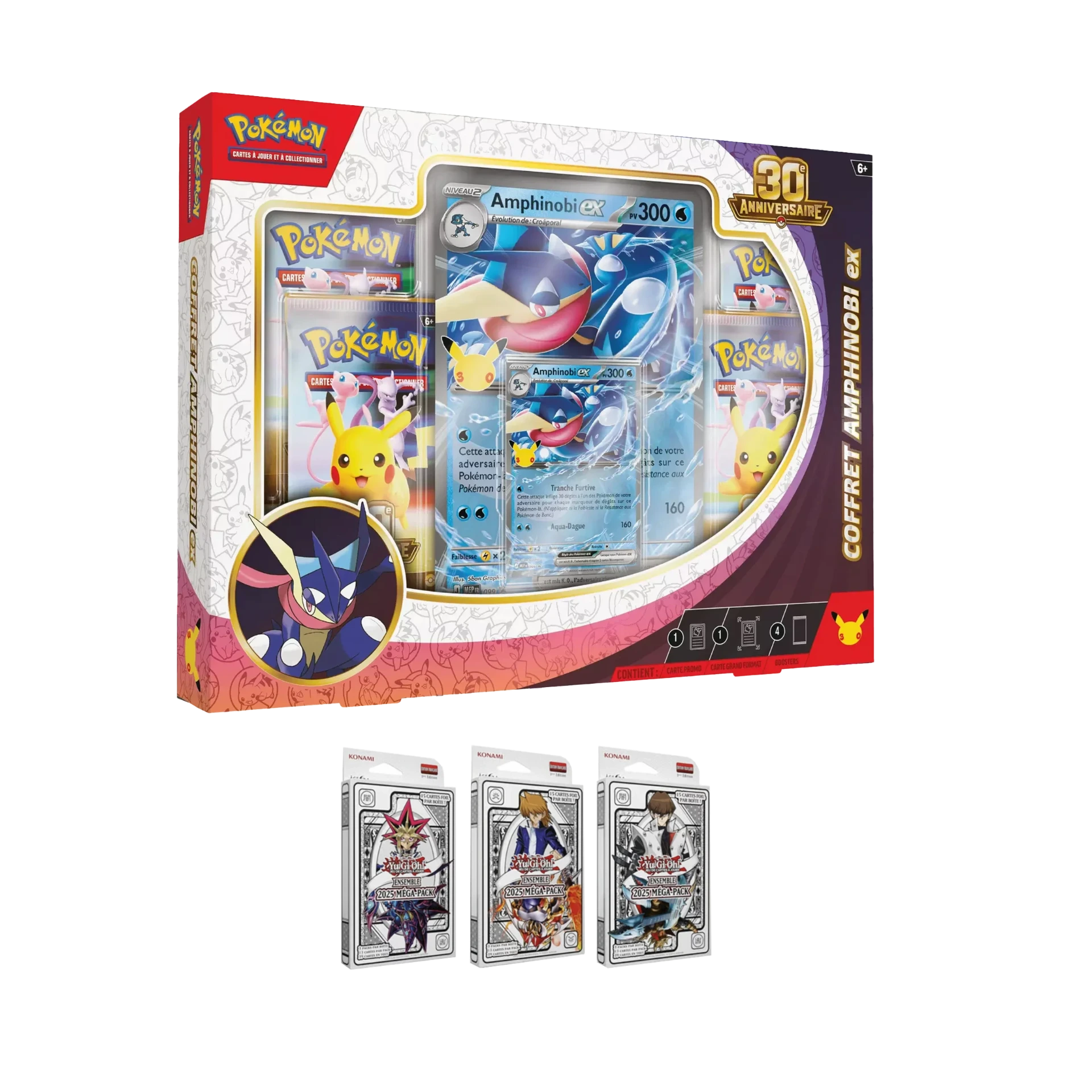 PACK: COFFRET AMPHINOBI 30 ANS + Yu-Gi-Oh! TRIO Tripack Ensemble 2025 Mega pack