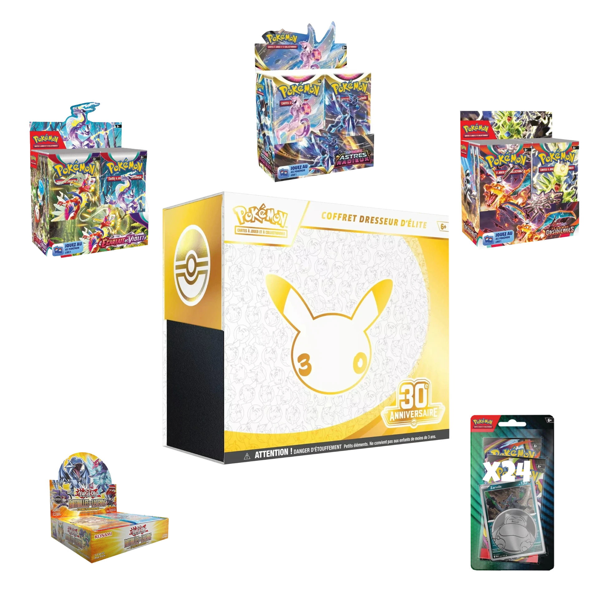 ETB 30 ANS + DISPLAY EB10 + DISPLAY EV3 + DISPLAY EV1 + CAISSE 24 DUOPACK AOUT 2026 +  Yu-Gi-Oh! Display Batailles des Légendes